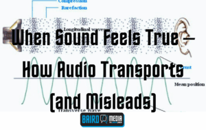 Baird Media Blog Article When Sound Feels True – How Audio Transports (and Misleads)